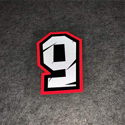 Creative Arabic Numbers Motorcycle Racing Sticker DIY Decorate Car Styling and Decals 10x7cm (Number 9) - size: Number 9
