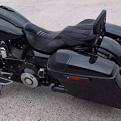 SLMOTO Motorcycle Front Rear Seat for Harley, Detachable Driver & Passenger Seat, Fit For Harley CVO Road King Road Street Electra Glide Ultra Limited 2009-2023 - color: StyleA Black Seat