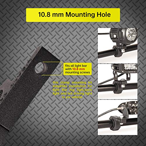 Tube Clamps - Pack of 4,Horizontal Bar Clamp 1.625 inch,1.75 inch,1.875 inch,2.0 inch,Roll Bar Clamp for LED Light Bar,Cube Lights,ATVs Whips (1.625~2.0" Clamps) - size: 1.625~2.0" Clamps