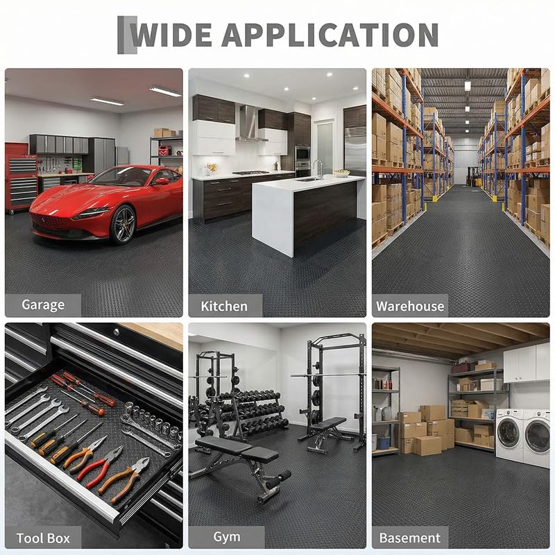 ALTRUISTIC Custom Size Garage Floor Mat 2.530mm Thickened Parking Mat,Non Slip PVC Floor Protector for Under Car,Golf Cart,Motorcycle Mat,Large SUVs,MPV, Pickup Truck,Water/Stain Resistant，Black - size: 4FT X 10FT