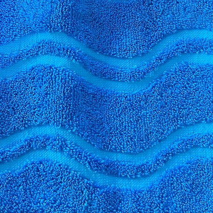 VOOVA & MOVAS 6-Pack Shower Wash Cloth, 100% Cotton Soft Absorbent Bath Mitts with Hanging Loop, 8.3x6.3 Inch European Style Bathing Gloves for Body & Spa, Jacquard Blue Wave - color: Jacquard-blue Wave