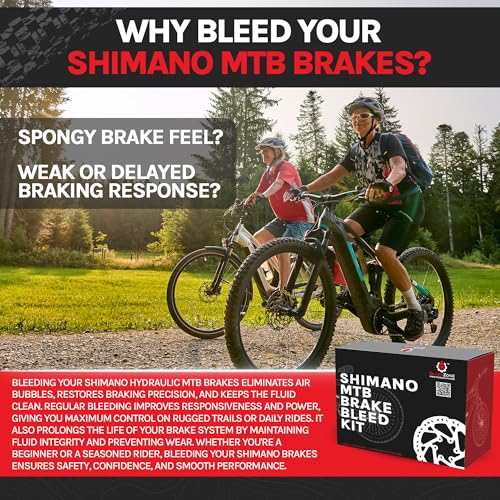 BleedZone Shimano Brake Bleed Kit with 60ml Mineral Oil - Hydraulic Brake Kit for Shimano Disc Brakes, Bike Brake Bleeder Kit, MTB Brake Bleed Kit, and Mineral Oil Brake Maintenance - style: MTB