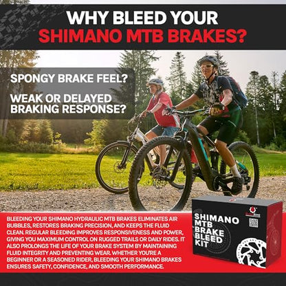 BleedZone Shimano Brake Bleed Kit with 60ml Mineral Oil - Hydraulic Brake Kit for Shimano Disc Brakes, Bike Brake Bleeder Kit, MTB Brake Bleed Kit, and Mineral Oil Brake Maintenance - style: MTB