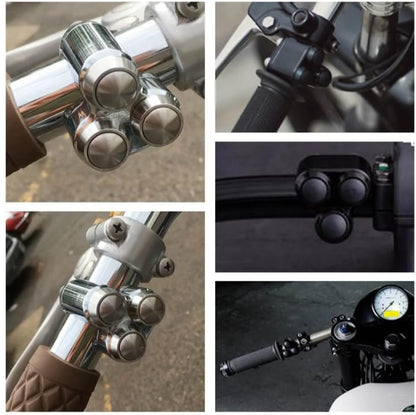 Universal 3 Buttons CNC Hand Control Momentary Switch Micro Switch, for 1 Inch 25mm Bars Handlebar Bobber Cafe Racer Chopper (Chrome) - color: Chrome, size: 1 Inch
