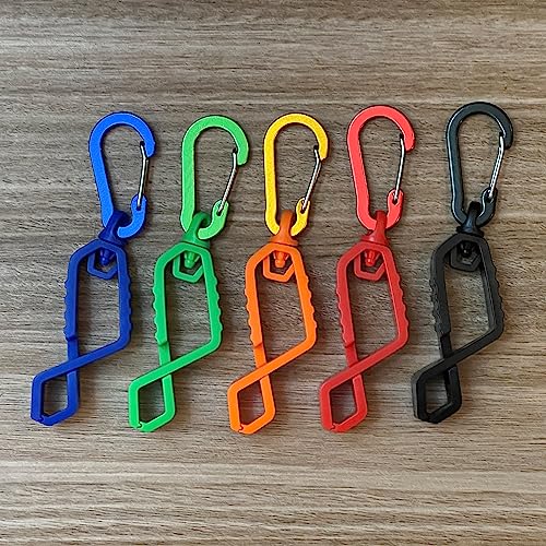 Metal Carabiner Glove Clip - Glove Holder/Hanger for Safety/Construction Work (2 PCS Black)