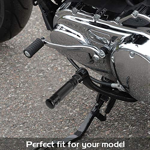 NTHREEAUTO Male Footpegs, Black CNC Billet Passenger Foot Pegs, Motorcycle Footrests Pedals Compatible with Harley Dyna, Sportster, Forty Eight - color: Black-1