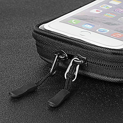 Bike Phone Front Frame Bag Waterproof Bicycle Handlebar Bag with Touch Screen Cell Phone case Holder Cycling storage Pouch for iPhone 16 17 Pro Max Air