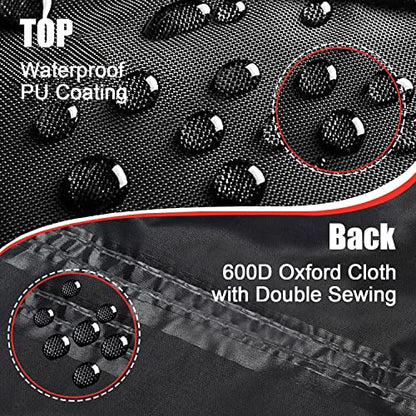 Comnova Motorcycle Cover 91 Inch - 600D Outdoor Moped Cover with Lock Hole Universal Fit, Heavy Duty & Waterproof Motor Cycle Protection for Harley, Honda, Kawasaki, Fit Up to 91" Motorcycles - size: Premium - 91 Inch