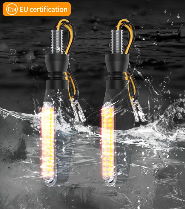 Motorcycle Indicators High Brightness Sequential Flowing Turn Signal Lights For DC12V Motorbike Scooter Off Road (Pack of 2) - size: 4.2Inch (Pack of 2PCS)