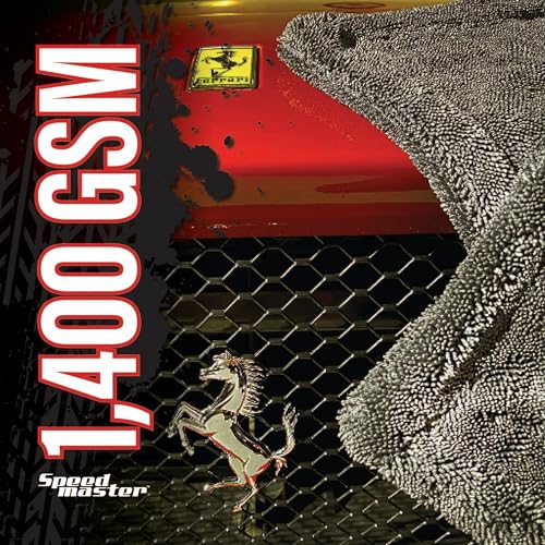 SPEED MASTER 26x36 The Notorious D.R.Y. Towel | 1,400 GSM | Ultra Absorbant | Duel Pile Twisted Microfiber | Rolled Edge to Avoid Potential Marring