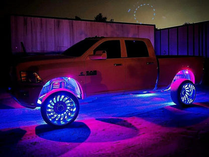 8PCS 4FT Chasing RGB LED Strip Lights Fit for Polaris Slingshot, Single Row Dream Color Flowing Eyebrow Hood Underglow Light Kit with Bluetooth App Remote Control