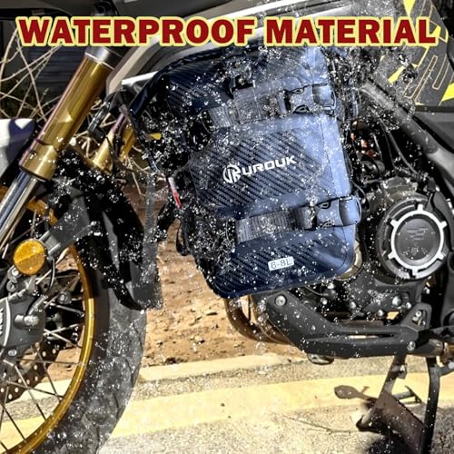 6–8L Waterproof Motorcycle Crash Bar Bag with Shoulder Strap – Bumper Bag Moto Saddle Side Bag Durable PVC Storage for Bumper, Frame & Rear Mounting
