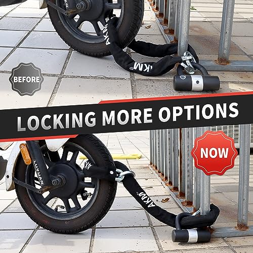 AKM Bike Lock Chain Lock 120cm/4ft Heavy Duty Durable 10mm Thick Ring Anti-Theft Bicycle Chain Lock with 4Keys Security 16mm U Lock Disc Lock for Bicycle,Moped,Scooter,Motorcycle - size: 4ft/120cm x 10mm Diameter Chain with Lock