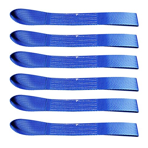 Cartman Soft Loop Motorcycle Tie Down Straps 1.7"x 17" Length - 10,000lb Max Breaking Strength, Heavy Duty Tiedown Loops for Secure and Confident Trailering of Motorcycles, ATV, UTV (Blue 6-Pack) - size: 6pk Blue 10000lbs