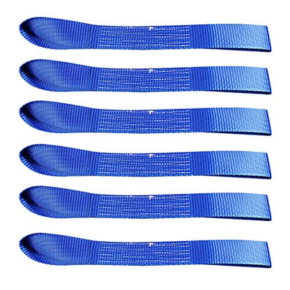 Cartman Soft Loop Motorcycle Tie Down Straps 1.7"x 17" Length - 10,000lb Max Breaking Strength, Heavy Duty Tiedown Loops for Secure and Confident Trailering of Motorcycles, ATV, UTV (Blue 6-Pack) - size: 6pk Blue 10000lbs