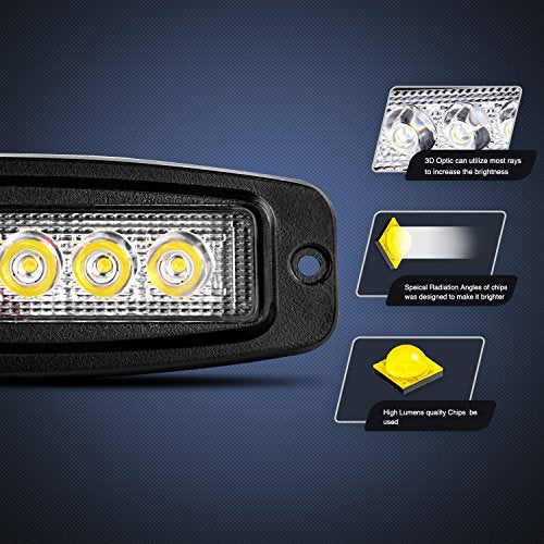 Nilight LED Pods Flush Mount 2Pcs 18W 7.3Inch Spot Offroad Fog Light Bar Waterproof Lighting for Tractor Boat SUV ATV UTV 4WD Car Truck Motorcycle Dirt Bike Golf Cart 12V 24V - color: 2Pcs 18w Flush Mount Lights