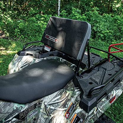 YUTRAX Universal Mount ATV Backrest, Heavy-Duty Steel Seat Frame, Adjustable Seat Back Positions, 2” Thick Cushion, Folds Down Flat When Not in Use, TX219