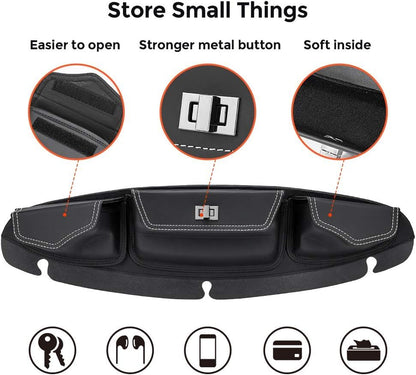 KEMIMOTO Windshield Bag Batwing Fairing Pouch Compatible with 2014-2024 2025 Touring Street Glide Road Glide FLHX FLH Pouch Pocket with White Stitching - style: After 2014