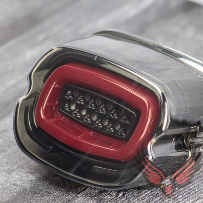 Eagle Lights HALOS Layback LED Tail Light with Integrated Turn Signals Compatible With Harley Davidson Motorcycles fits Low Rider ST and Diablo Models - color: Red Halo