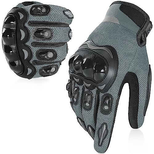 COFIT Breathable Mesh Motorcycle Gloves, Touchscreen Protective Motorbike Gloves for Men and Women BMX ATV MTB Riding, Road Racing, Motocross Racing, Cycling - color: Gray, size: XX-Large