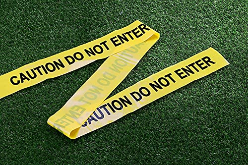 Safety Warning Tape, Yellow Black Premium Barricade Tape, Non Adhesive Tape, 3" x 300 Feet,1 Roll - size: Yellow & Black-3 Inch