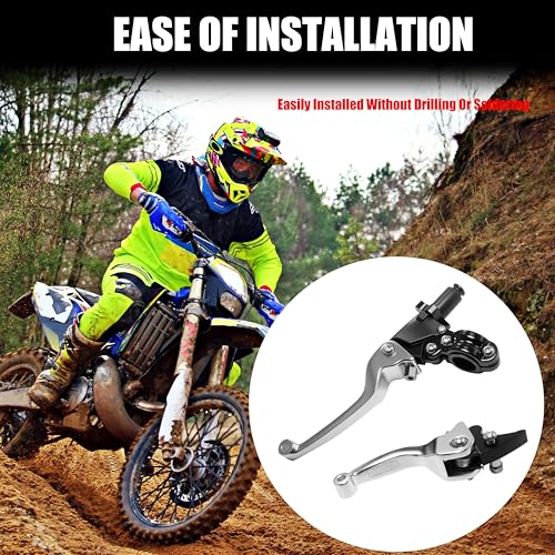 7/8inch 22mm Universal Motorcycle Clutch Brake Lever Folding Levers for 50/110/125/140/150cc Dirt Pit Bike SSR RFZ 125 DBX18/19 Xpro Coolster Thumpstar Baja Apollo (Silver) - color: Silver