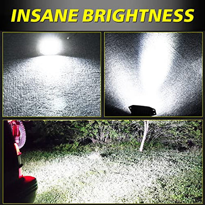 Flush Mount LED Pods, 2pcs 84W Flush Mount LED Bumper Fog Lights Spot Beam Backup Reverse Lights Off Road Driving Light for Trucks Pickup UTV ATV Boat - color: White Flush