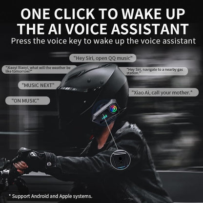 Motorcycle Helmet Bluetooth Speakers, Y10G Motorbike Headset Wireless 5.3 1000mAh with Hard Mic, Noise Cancellation, Stereo Sound, IPX6 Waterproof, Handsfree Earphones for Music Call Control