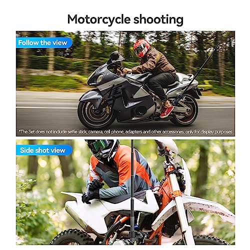 TELESIN 360 Dual Ball Clamp Mount, Bike Bicycle Motorcycle Handlebar Stick Pole Mount Holder Accessories for DJI Action 6/5/4/3, GoPro Mission 1 PRO, Hero 13 12, Insta360 Luna Ultra 360 X5, Xtra Muse - color: Metal Dual Ball