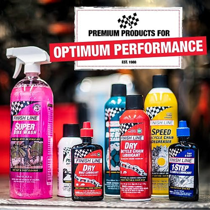 Finish Line Wet Bicycle Chain Lube – Long-Lasting Wet Style Lubricant for Road, Mountain, and Gravel Bikes – Reduces Friction and Repels Water- Shop Size – 32oz Bottle - size: 32-Ounce