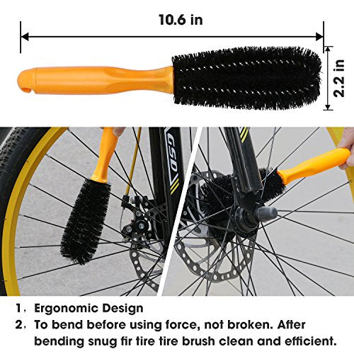 7pcs Bicycle Bike Cleaning Tools Set, Bike Clean Brush Kit Suitable for Mountain, Road, City, Hybrid, BMX and Folding Bike