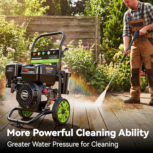 Gas Powered Pressure Washer 4200 PSI Gas Power Washer 4.0 GPM 212CC Commercial High Pressure Washer, with Spray Gun and Extension Wand, 5 Quick Connect Nozzles, Copper Pump (Dark Black)