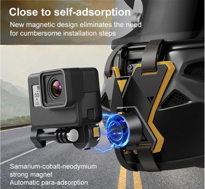 Coyktonty Motorcycle Helmet Mounting Bracket/Magnetic Quick Release Motorcycle Helmet Adapter Bracket for GoPro Hero 12 11 10 9 8 7 6 5/Insta360 Ace Pro/ONE RS/ONE R/Osmo Action 5 Pro/4 3