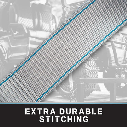 Tie Down 1.5 inch x 17 inch Grey Heavy Duty Soft Loop Straps, 4-Pack Kit - 10427 lbs. Breaking Load Limit - color: Grey