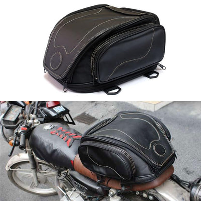 MZS Motorcycle Tail Bag, 26L Expandable Motorcycle Travel Luggage Bag, Rack Trunk Helmet Rear Seat Storage Compatible with Sportster Road King Electra Street Glide Softail Dyna Rebel Vulcan Shadow - size: 26L