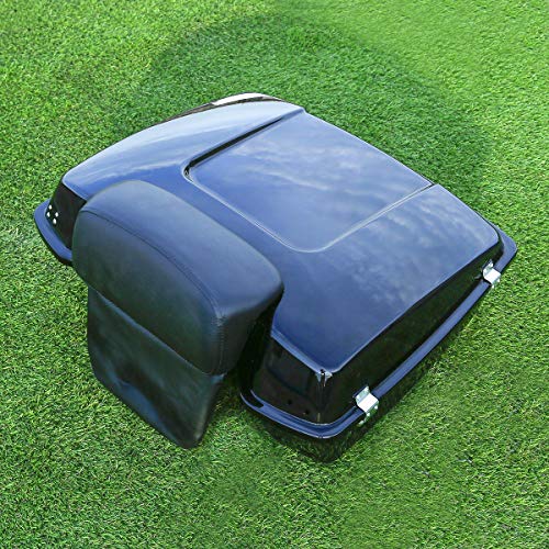 TCT-MOTORPARTS Vivid Black Chopped Trunk & Backrest Fit for Harley 1997-2013 Touring Electra Glide Ultra Limited Street Glide Raod Glide - color: Razor Trunk Set #1