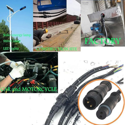 Waterproof Connector 2 Wire,22AWG 2Pin Male Female Plug LED Connector with IP68,30CM Extension Cable for Car,LED Strip Lights(3Pack) - size: 22AWG 2pin led connector
