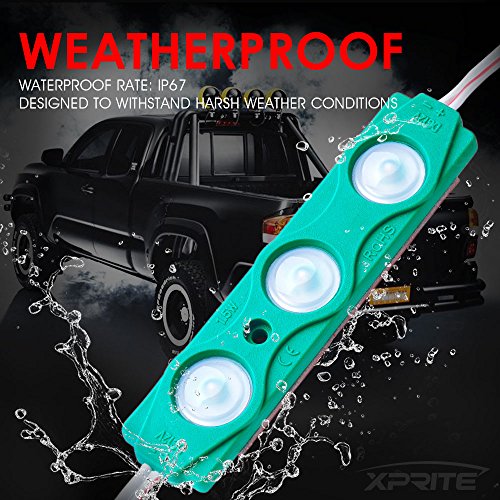 Xprite Green LED Truck Bed Light Kits with On/Off Switch, for Pickup Exterior Interior Lights Strips, Footwells, Running Boards, Cargo, Under Car, Tonneau Cover, Rail Rock Lighting - 8 PCs - color: Green