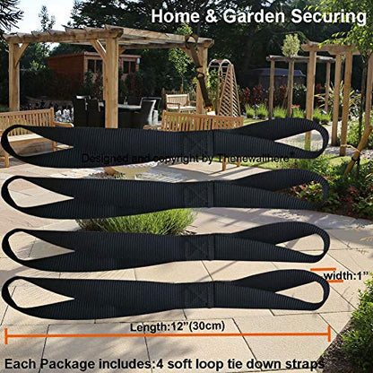 Soft Loop Tie Down Straps for Motorcycle Handlebar,Car,Cargo,Truck,Boat,UTV,ATV,TV,Dirt Bikes Secure Trailer.Heavy Duty Soft Loop Short Small Vehicle Moving Tie Down Straps,UV Resistant