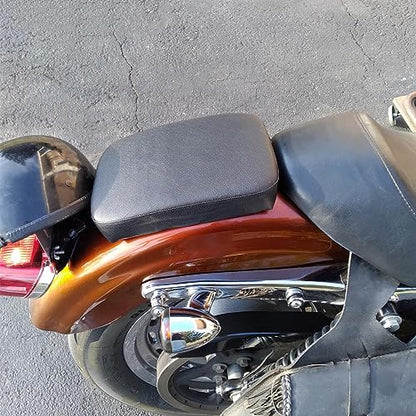 Motorcycle Rectangular Passenger Pad Seat Rear Leather Pillion Cushion 6 Suction Cup Compatible with Harley Dyna Sportster XL 883 1200 Chopper Custom - style: 6 Suction Cup-Black