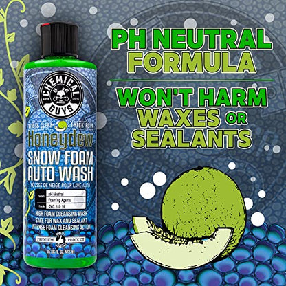 Chemical Guys Car Wash Soap for Foam Cannon or Bucket, Honeydew Snow Foam Car Wash Soap for Trucks, Motorcycles, RVs & More, Super Suds, Honeydew Scent - 64 oz (Half Gallon) - size: 64 Ounce (Pack of 1), style: HONEYDEW