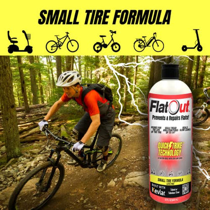 QuickStrike Tire Sealant - Small Tire/Bicycle Formula - NEW Formula - Prevents Flat Tires - Seals Leaks - Contains Kevlar - Tubeless Tire Sealant - 16 Ounce Bottle - size: 1 Pack - 16 Oz