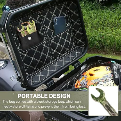 8PCS Motorcycle Repair Tool Kit, Includes Pliers, Double Head Spark Plug Socket, Screwdriver, Wrench, Spanner, Portable Motorcycle Maintenance Tools with Storage Bag, Universal Fit
