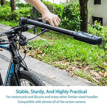Taisioner Motorcycle Bike Handlebar Double clamp Mount and 67”Invisible Selfie Stick Insta 360 Motorcycle Mount Kit for X5/X4/X3/X2/XONE/GO2/3 Action Camera