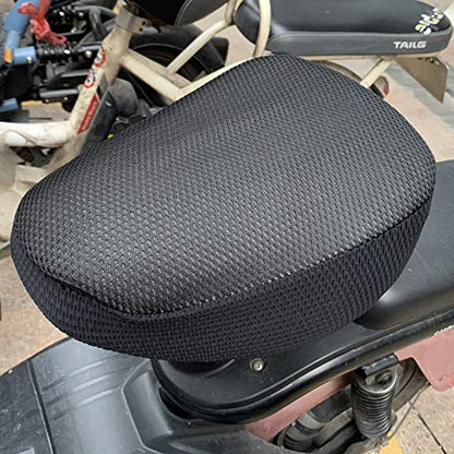 Modengzhe 3D Mesh Moped Seat Cover Heat Insulation Soft Sitting Pad Cushion for Scooter Electric Bike Round Triangle Seat (Black)