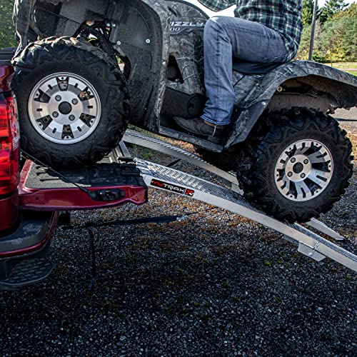 YUTRAX® 89” Folding Arched Ramps, Aluminum Arch Ramps, 1500 lb. Capacity, Arched Design, Folds for Transport, ATV/Golf Cart/Riding Lawn Mower Loading, Pair - size: 89-Inch, 1500lb. Load Capacity