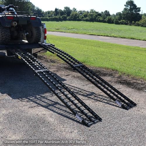 Titan Ramps 7'10" Portable ATV Ramps 1,200 lb. Capacity, Aluminum, Loading for Pickup Trucks Foldable, Lightweight with Serrated Crossbars - size: 7 ft 10'', 2 Pack