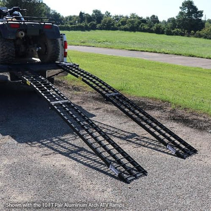 Titan Ramps 7'10" Portable ATV Ramps 1,200 lb. Capacity, Aluminum, Loading for Pickup Trucks Foldable, Lightweight with Serrated Crossbars - size: 7 ft 10'', 2 Pack
