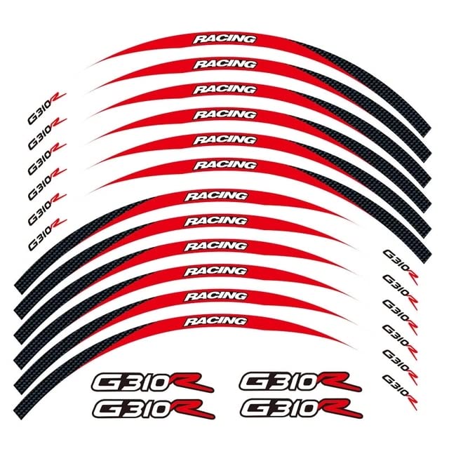 Motorcycle Rim Reflective Tape Sticker 17inch Wheel Stripes Decals Compatible with BMW G310R (C) - color: C