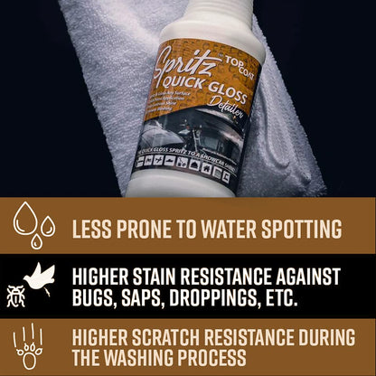TopCoat Spritz Quick Detailer Spray and Waterless Car Wash Spray - Wash, Clean and Shine Your Car, Truck, Scooter, RV and Motorcycle Without Water - 16 oz